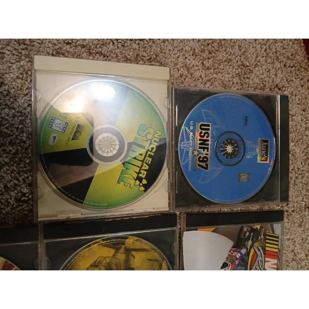 Lot of 5 PC Computer Games NASCAR, NUCLEAR STRIKE MIG 29..‎
